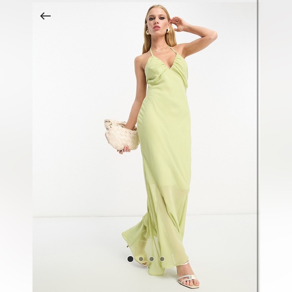 ASOS Dresses & Skirts - Asos chiffon apple green halter midaxi dress